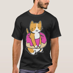 Chubby Cat Donut Süßes Konditorei Schwimmbad Sport T-Shirt