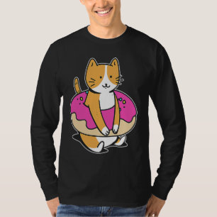 Chubby Cat Donut Süßes Konditorei Schwimmbad Sport T-Shirt