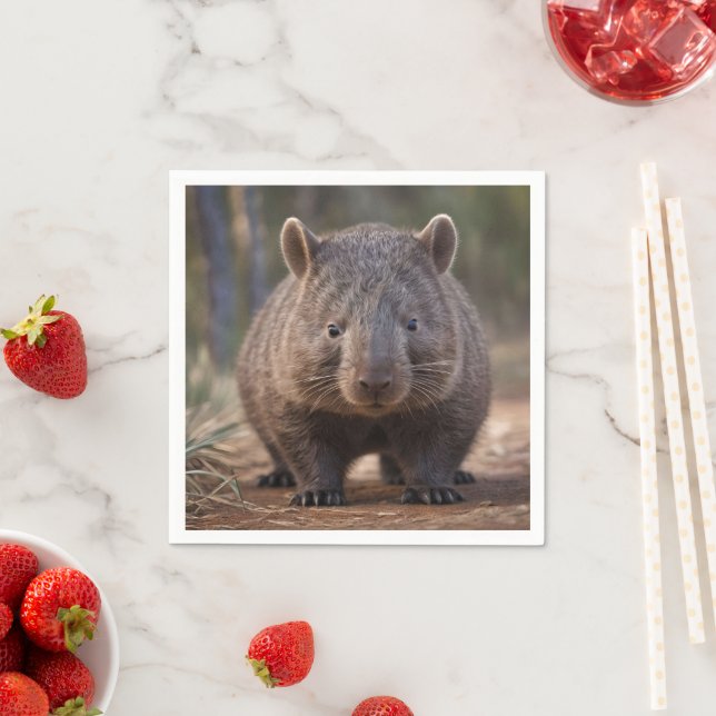 "Chubby Charm: Die Adorable Australian Wombat" Serviette (Beispiel)