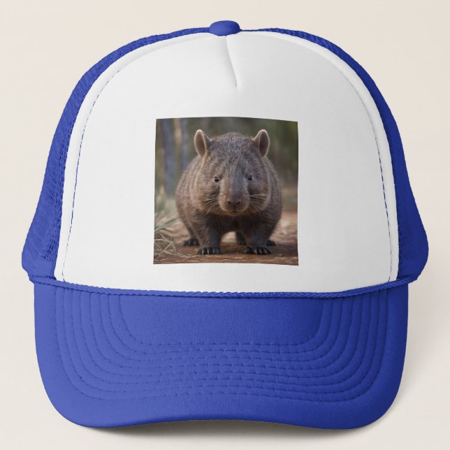 "Chubby Charm: Die Adorable Australian Wombat" Truckerkappe (Vorderseite)