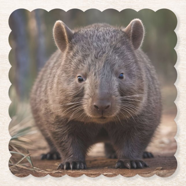 "Chubby Charm: Die Adorable Australian Wombat" Untersetzer (Vorderseite)