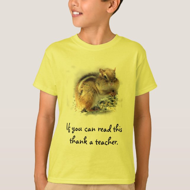 Chubby Chipmunk Reader T-Shirt (Vorderseite)