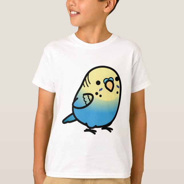 Chubby Cobalt Budgie T-Shirt (Vorderseite)