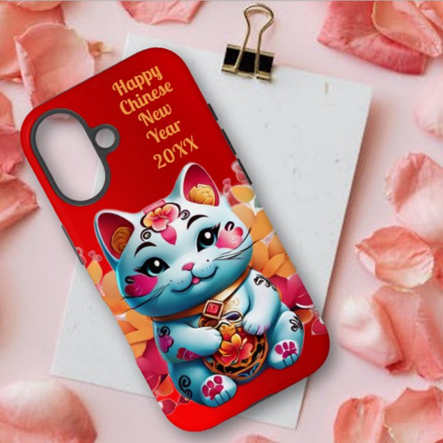Chubby Fortune Cat Chinesisches Neujahr Case-Mate iPhone Hülle (Von Creator hochgeladen)
