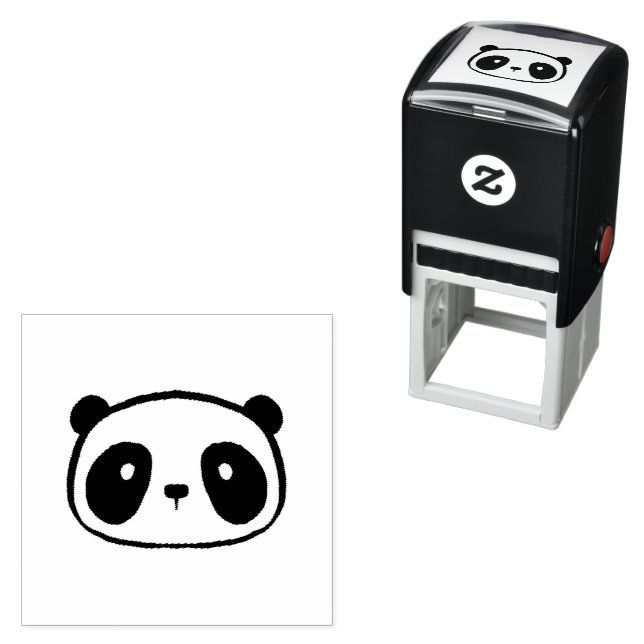 Chubby Giant Panda Cartoon Face Permastempel (Beispiel)