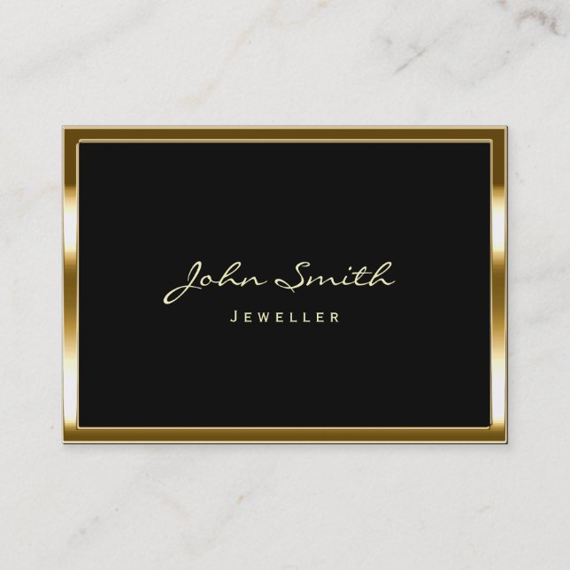 Chubby Gold Border Juwelier Business Card Visitenkarte (Vorderseite)