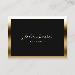 Chubby Gold Border Mechanic Business Card Visitenkarte