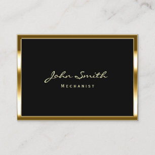 Chubby Gold Border Mechanic Business Card Visitenkarte