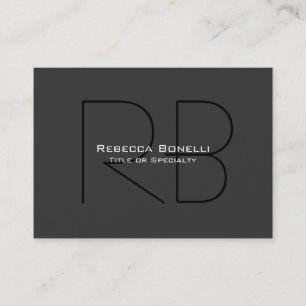 Chubby Gray Black Trendy Monogram Business Card Visitenkarte