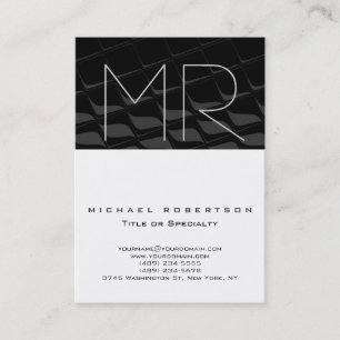Chubby Gray Muster Monogram Business Card Visitenkarte
