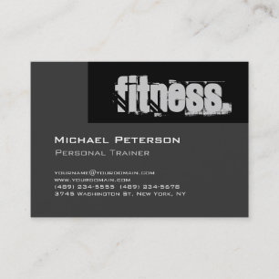 Chubby Gray Personal Trainer Fitness Business Card Visitenkarte