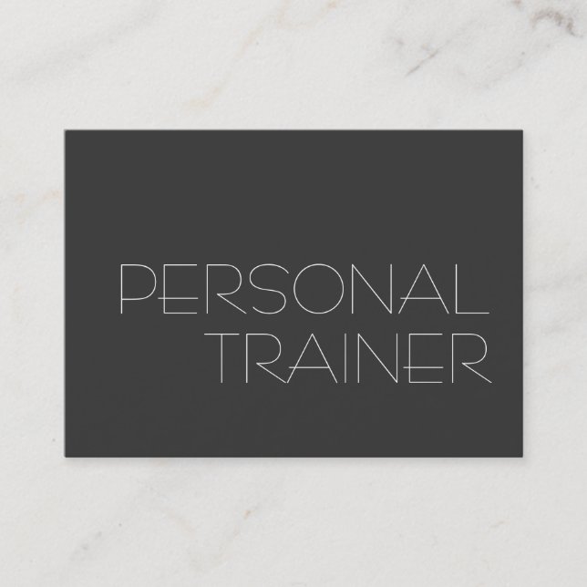 Chubby Gray Personal Trainer Fitness Business Card Visitenkarte (Vorderseite)