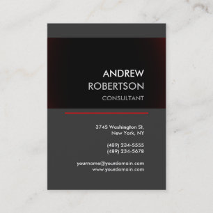 Chubby Gray Red Black Manager Business Card Visitenkarte