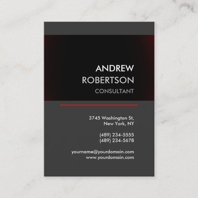Chubby Gray Red Black Manager Business Card Visitenkarte (Vorderseite)