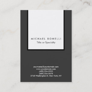 Chubby Gray White Strip Clean Business Card Visitenkarte