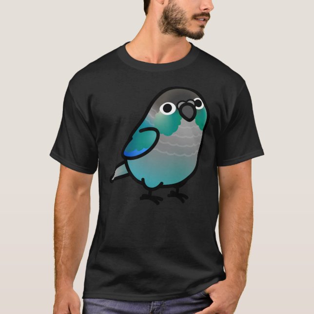 Chubby Green Cheek Conure Türkis T-Shirt (Vorderseite)