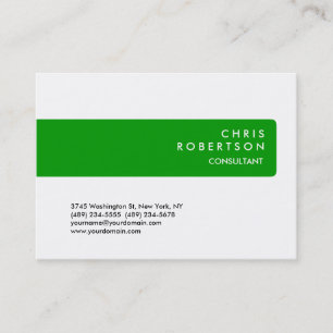 Chubby Green Strip White Background Business Card Visitenkarte