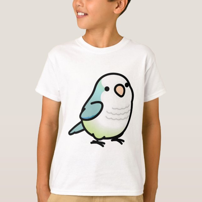 Chubby Green Turquoise Quaker Parrot T-Shirt (Vorderseite)