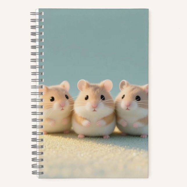 Chubby Hamster Trio Friendship Moments Notizbuch (Vorderseite)