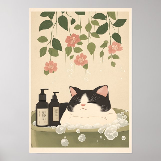 Chubby Japanisch Kitty Art Print Poster (Vorne)