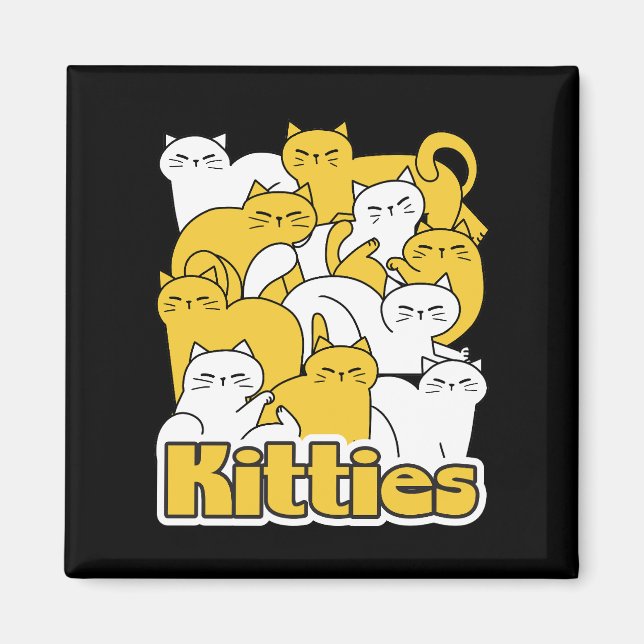 Chubby Kätzchen Design - Adorable Car Art Magnet (Vorne)