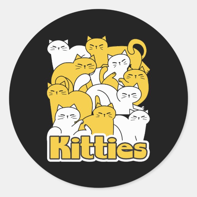 Chubby Kätzchen Design - Adorable Car Art Runder Aufkleber (Vorderseite)