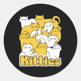 Chubby Kätzchen Design - Adorable Car Art Runder Aufkleber