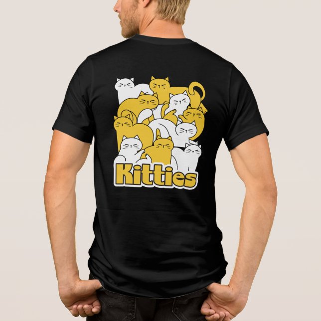 Chubby Kätzchen Design - Adorable Car Art Tri-Blend Shirt (Rückseite)