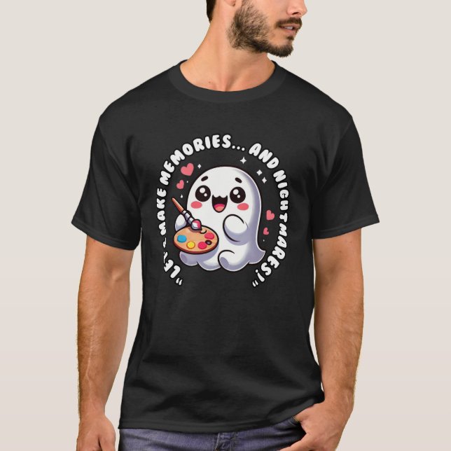 Chubby Kawaii Ghost Painting mit sprichwörtlicher  T-Shirt (Vorderseite)