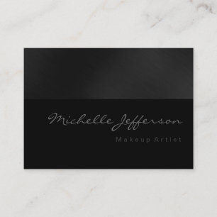 Chubby Makeup Artist Script Gray Business Card Visitenkarte