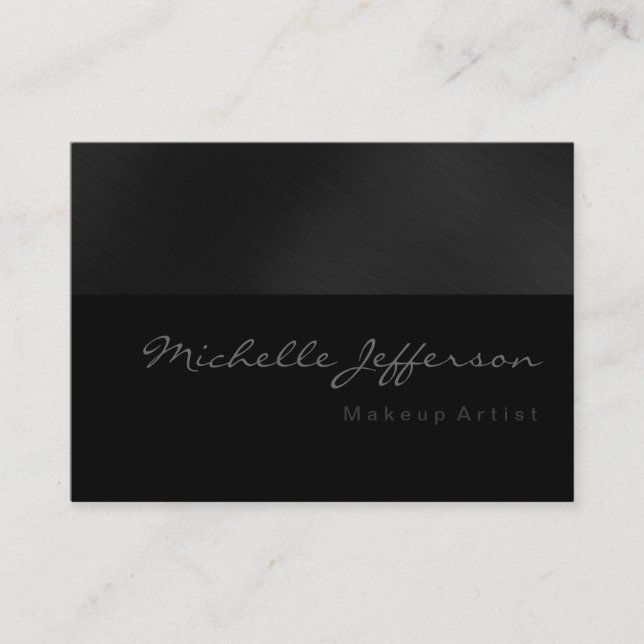 Chubby Makeup Artist Script Gray Business Card Visitenkarte (Vorderseite)