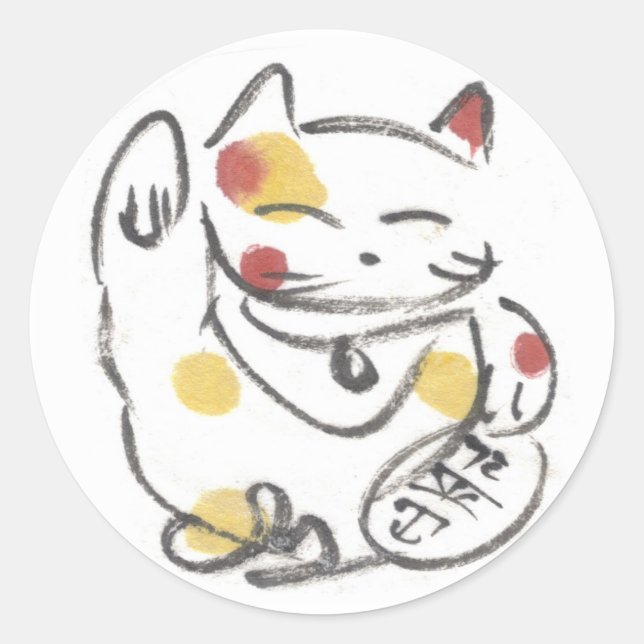 Chubby Maneki Neko Stickers (Vorderseite)