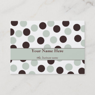 Chubby Mint and Chocolate Polka Dot Business Card Visitenkarte