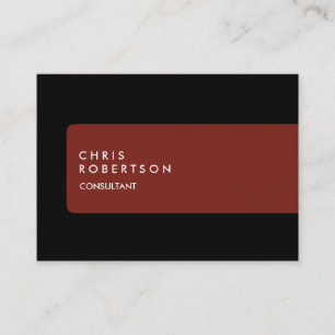 Chubby Modern Black Red Strip Business Card Visitenkarte