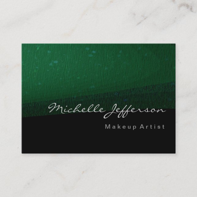 Chubby Modern Green Black Pattern Business Card Visitenkarte (Vorderseite)