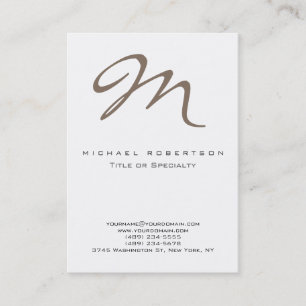 Chubby Modern Trendly Monogram Business Card Visitenkarte