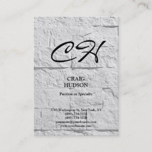 Chubby Monogram Wall Brick Design Business Card Visitenkarte