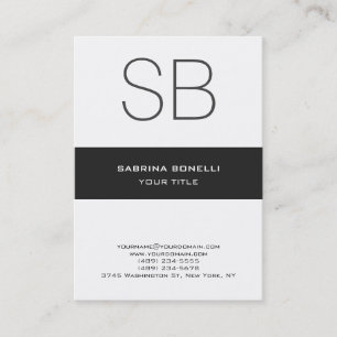 Chubby Monogram White Niedlich Business Card Visitenkarte