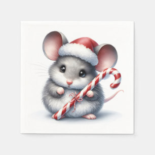 Chubby Mouse mit Candy Cane Serviette