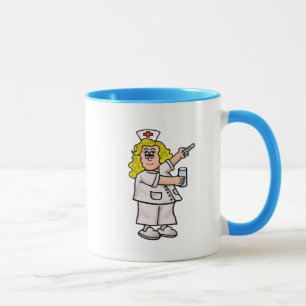 Chubby Nurse mit Kapsel und Glas Wasser Tasse