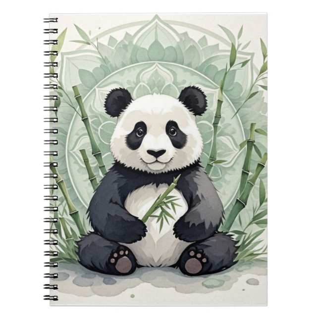 Chubby-Panda in einer Lotus-Pose Notizblock (Vorderseite)