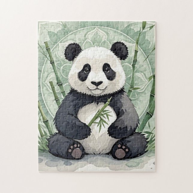 Chubby-Panda in einer Lotus-Pose Puzzle (Vertikal)