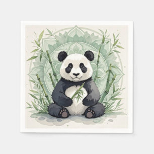 Chubby-Panda in einer Lotus-Pose Serviette