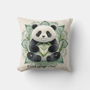 Chubby Panda sitzend in Lotus Pose Zen Kissen
