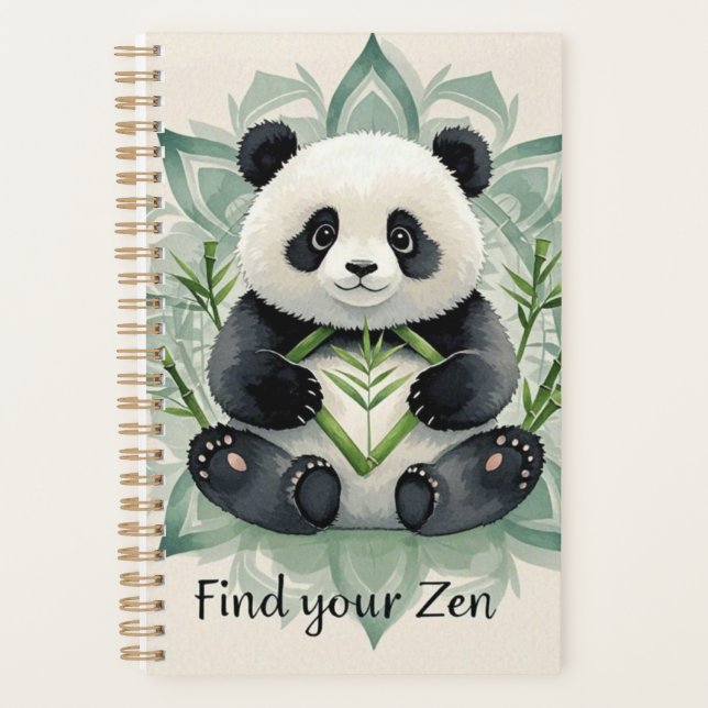 Chubby Panda sitzend in Lotus Pose Zen Planer (Vorderseite)