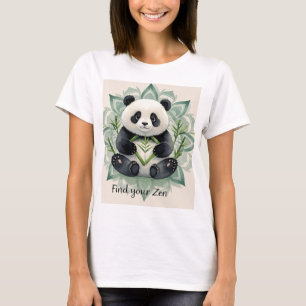 Chubby Panda sitzend in Lotus Pose Zen T-Shirt