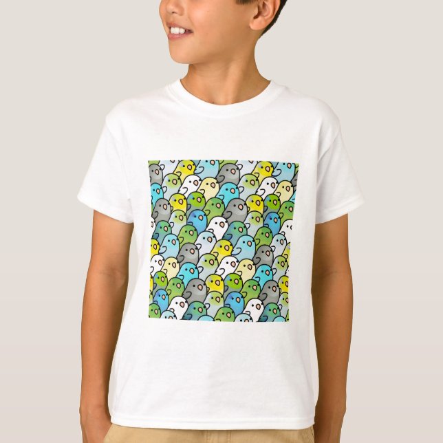 Chubby Parrotlet Pattern T-Shirt (Vorderseite)