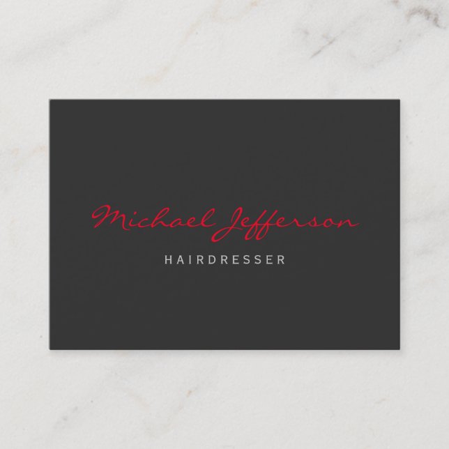 Chubby Red Gray Friseur Business Card Visitenkarte (Vorderseite)