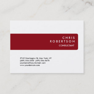 Chubby Red Strip White Background Business Card Visitenkarte