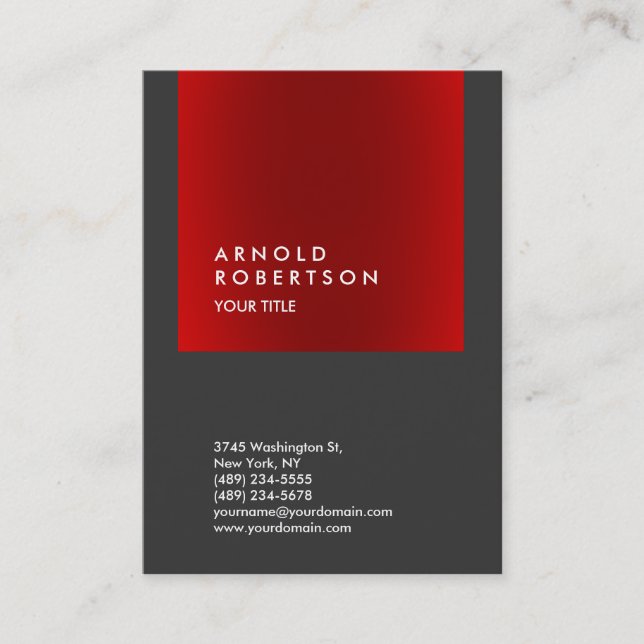 Chubby Red Stripe Grau Berufliche Visitenkarte (Vorderseite)